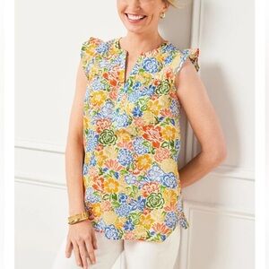 Talbots floral shell size petite small modern colorful